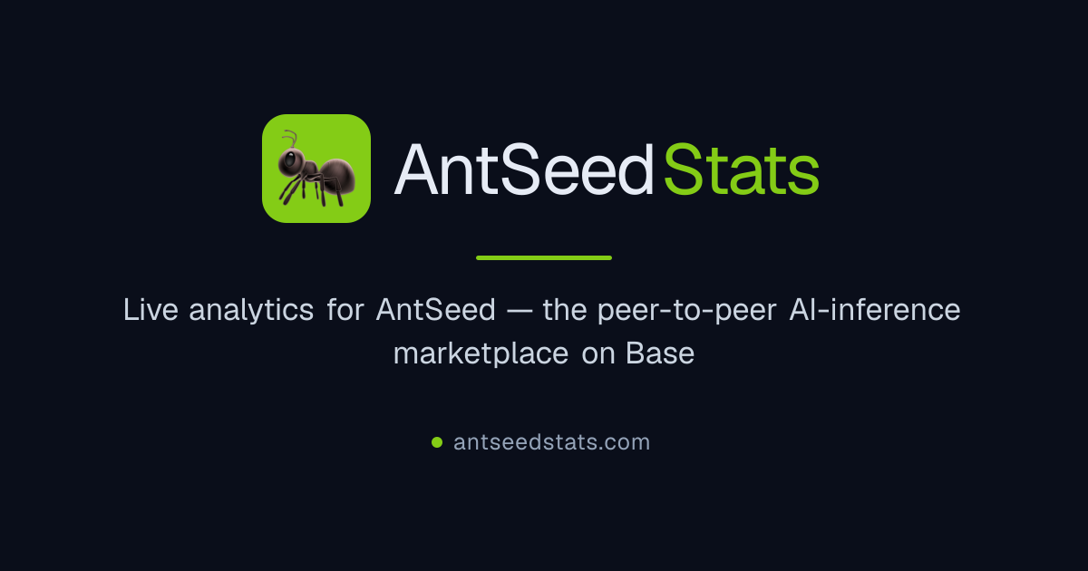 AntSeedStats — AntSeed analytics on Base
